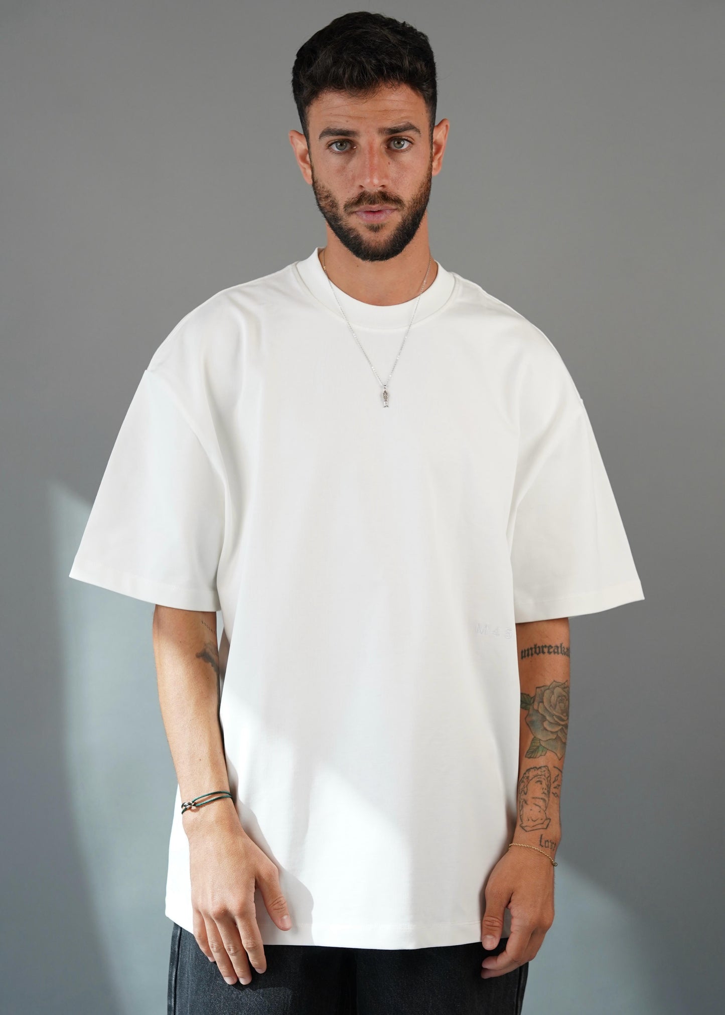 M45 T - Shirt with Embroidery - White