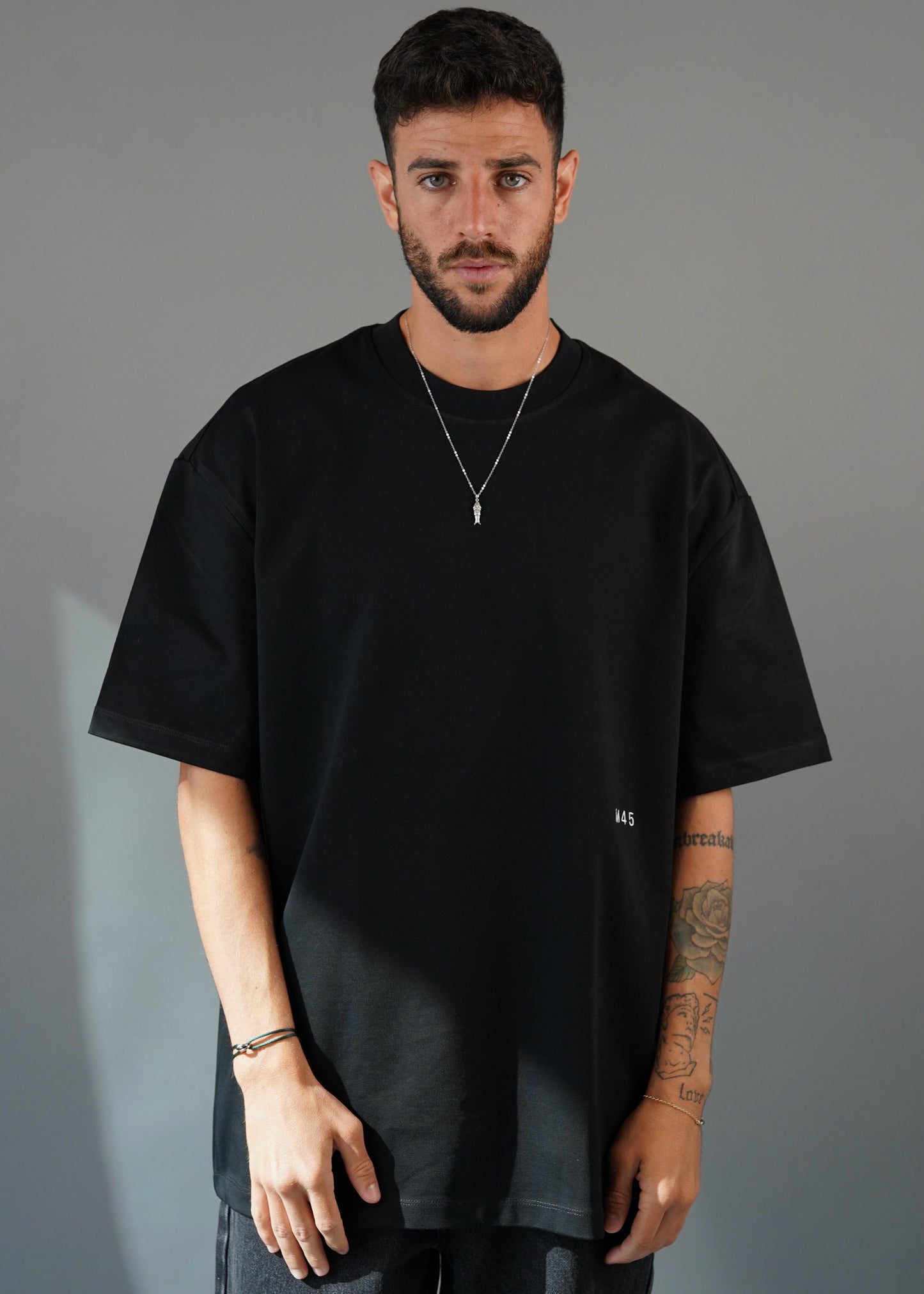 M45 T - Shirt with Embroidery - Black