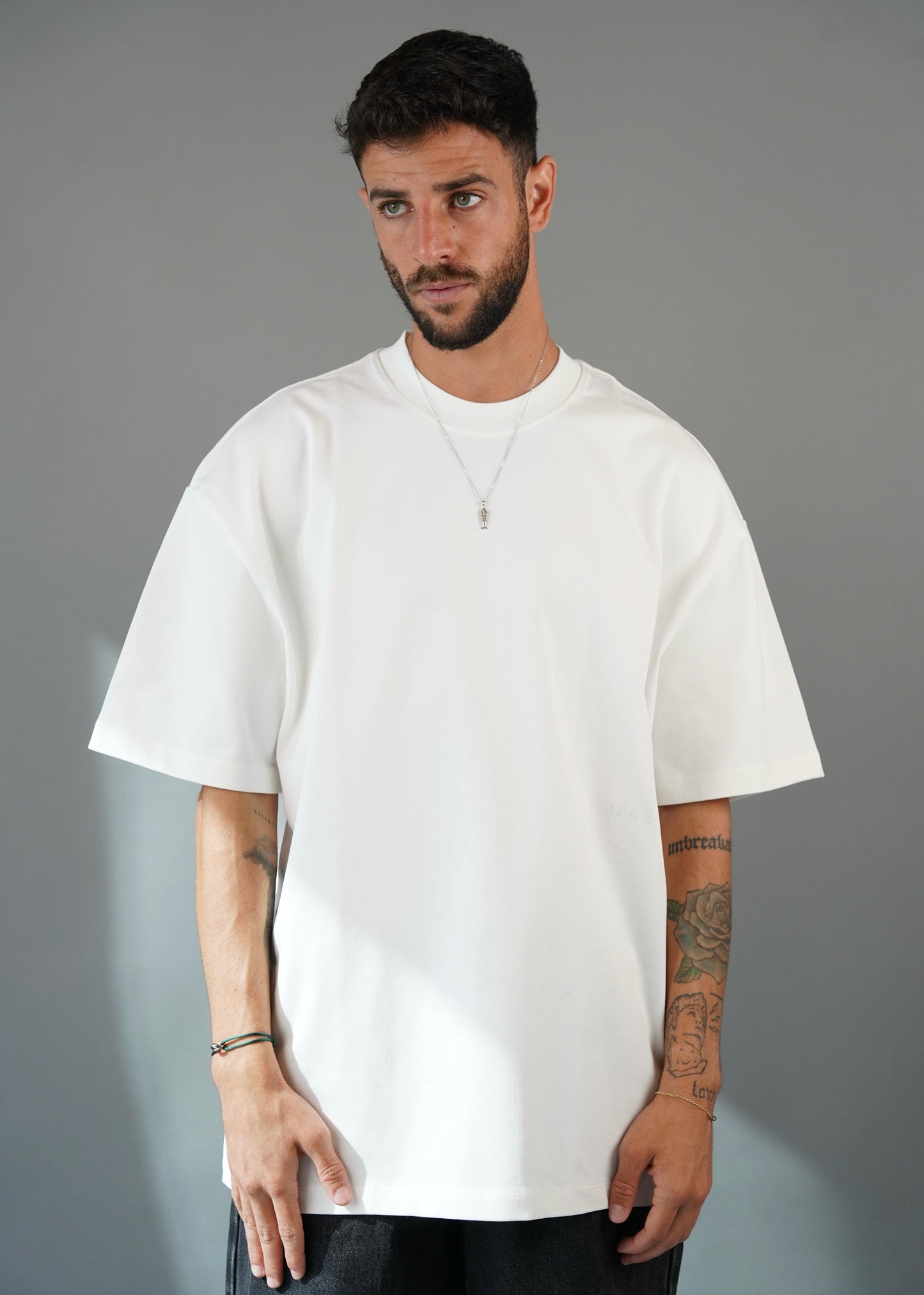 M45 T - Shirt with Embroidery - White