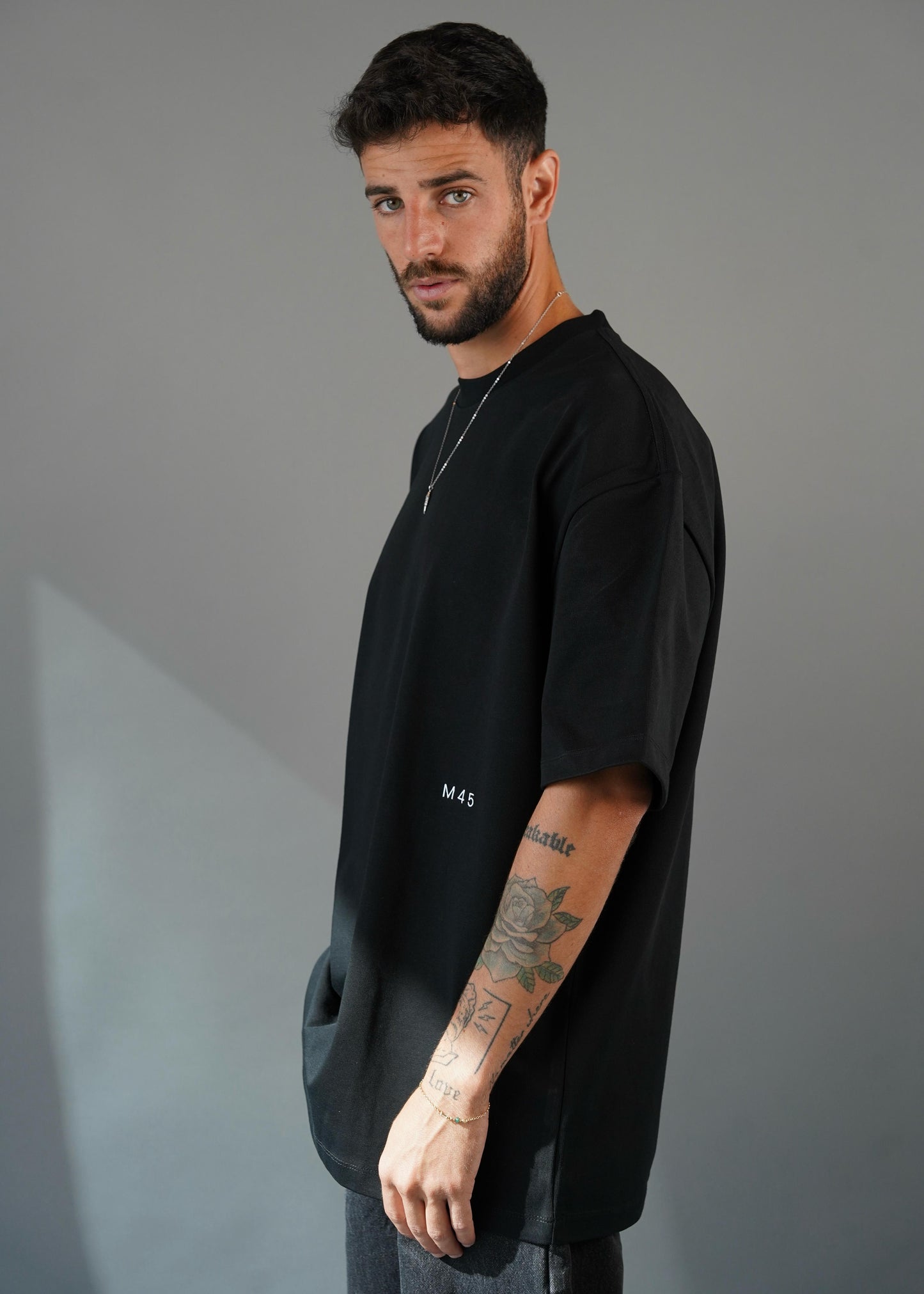 M45 T - Shirt with Embroidery - Black