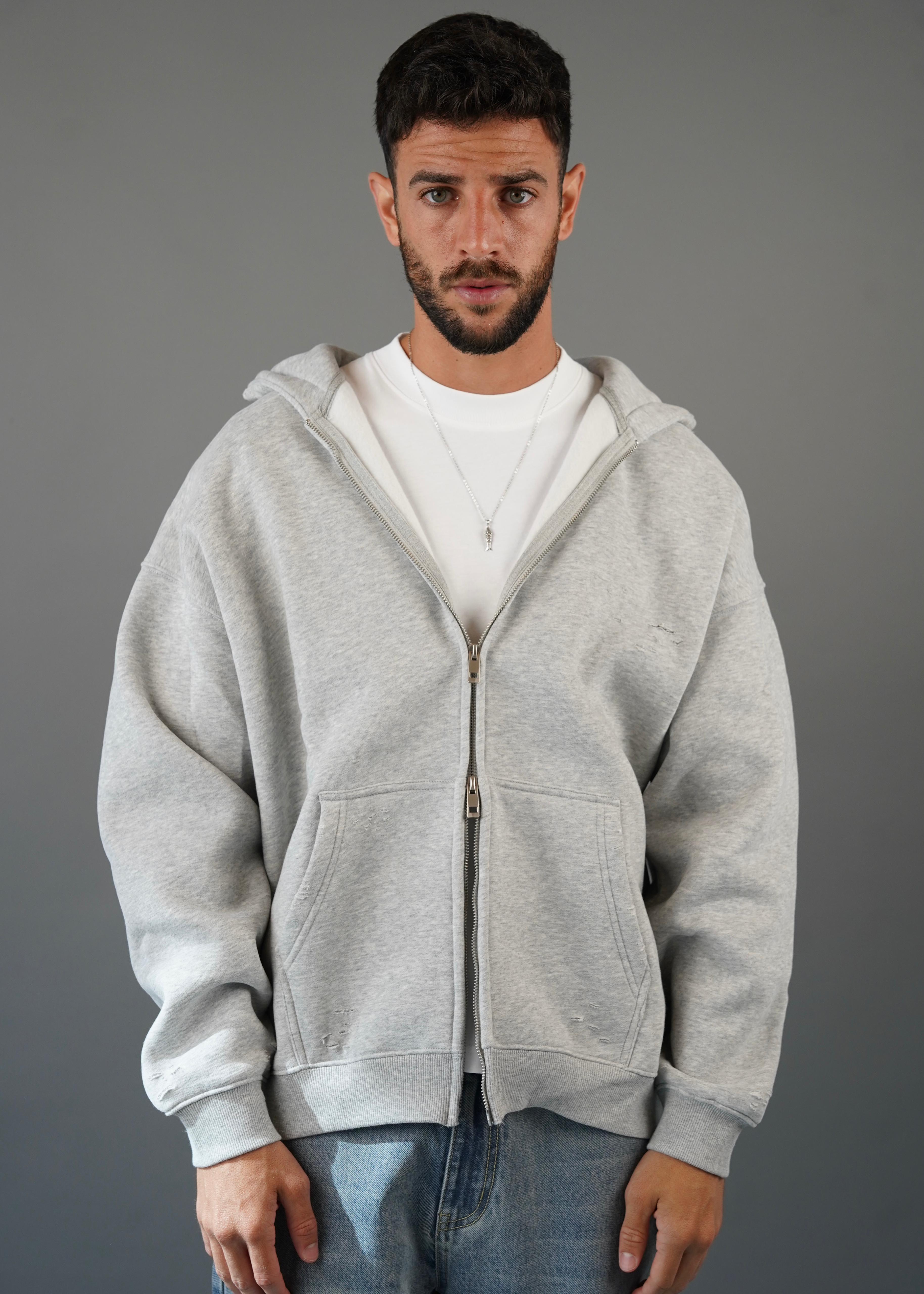 M45 Zip Hoodie Gray Chrome