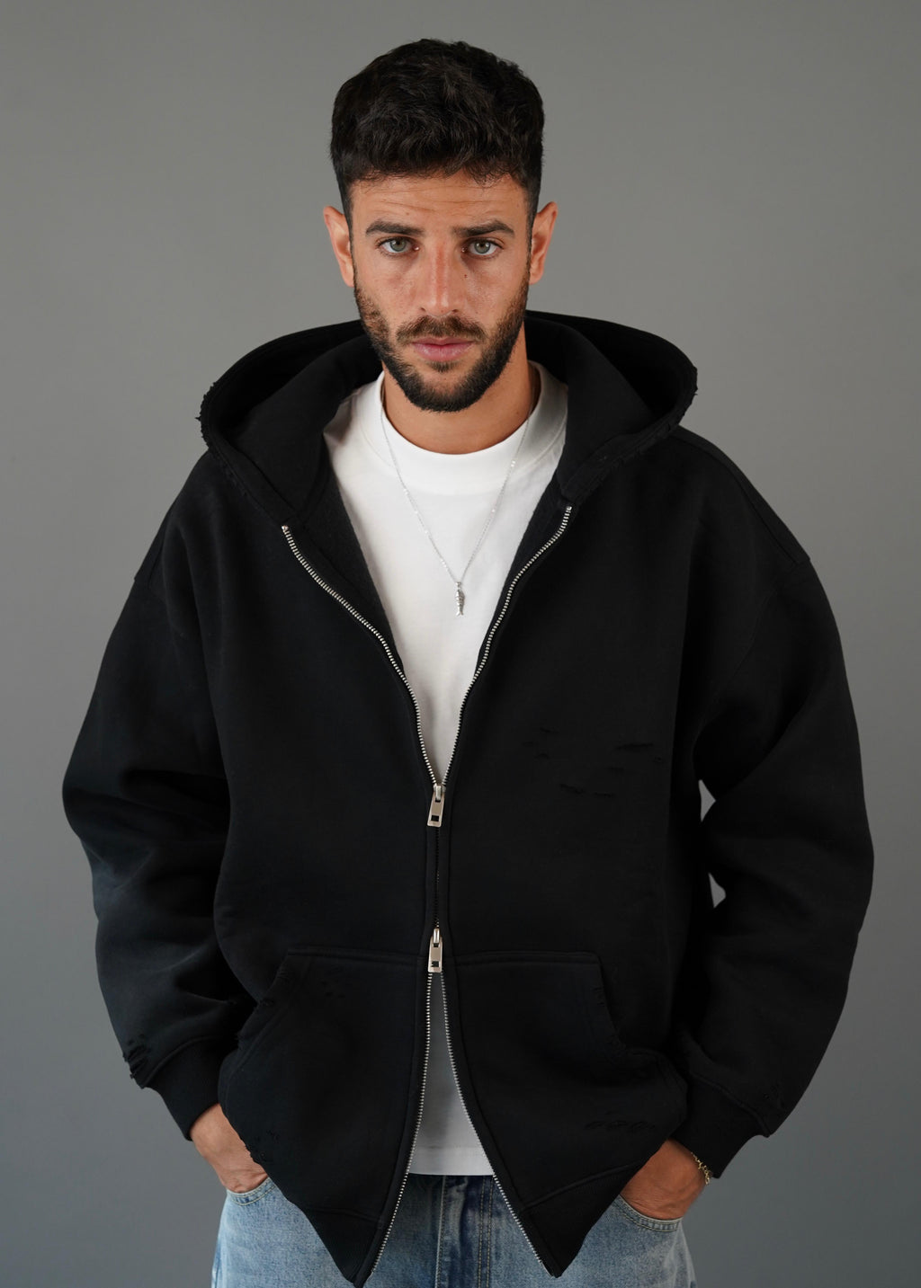 M45 Zip Hoodie Black