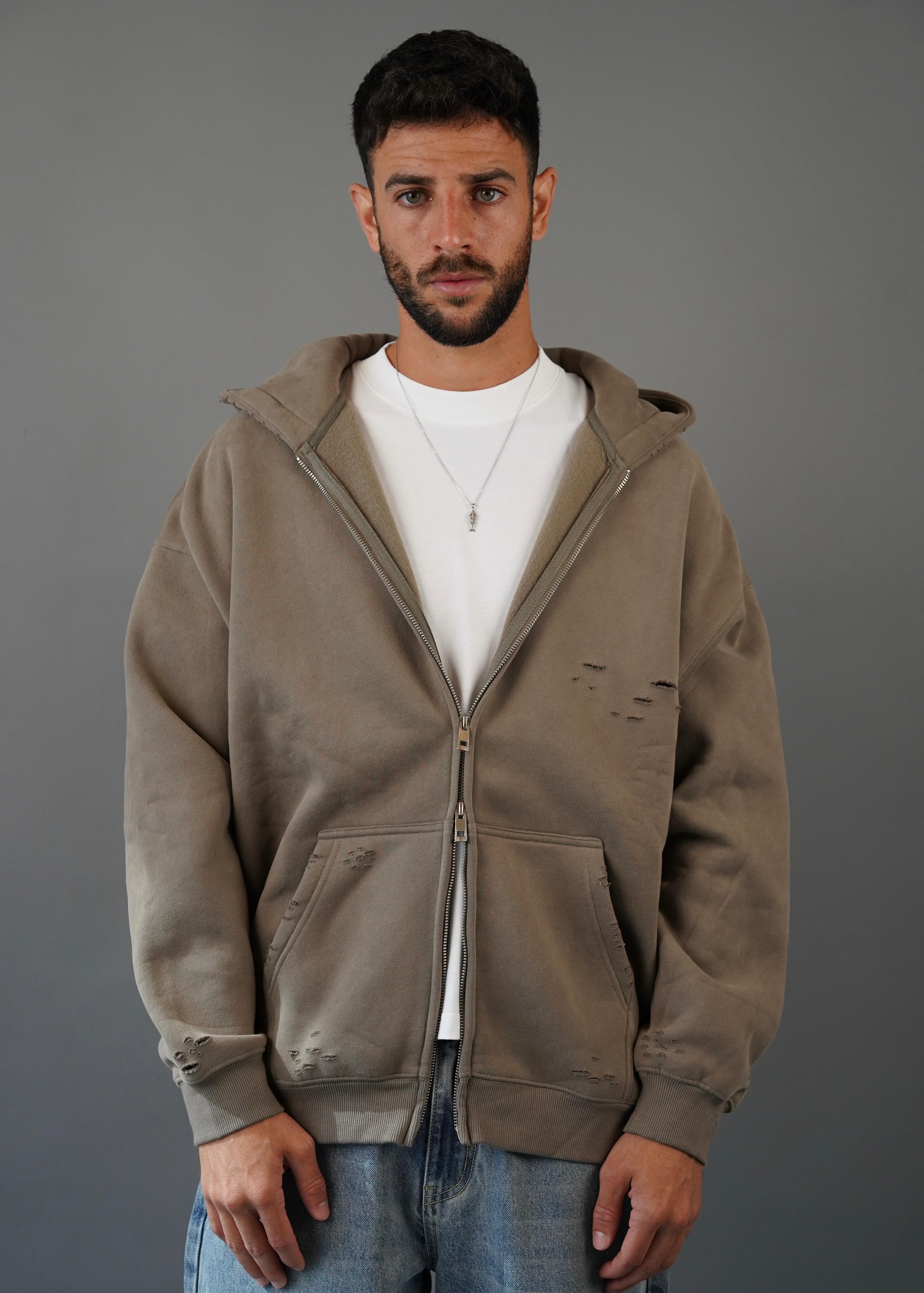 M45 Zip Hoodie Brown