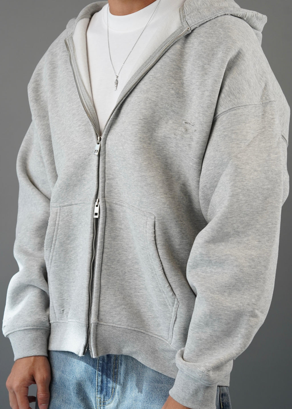 M45 Zip Hoodie Gray Chrome