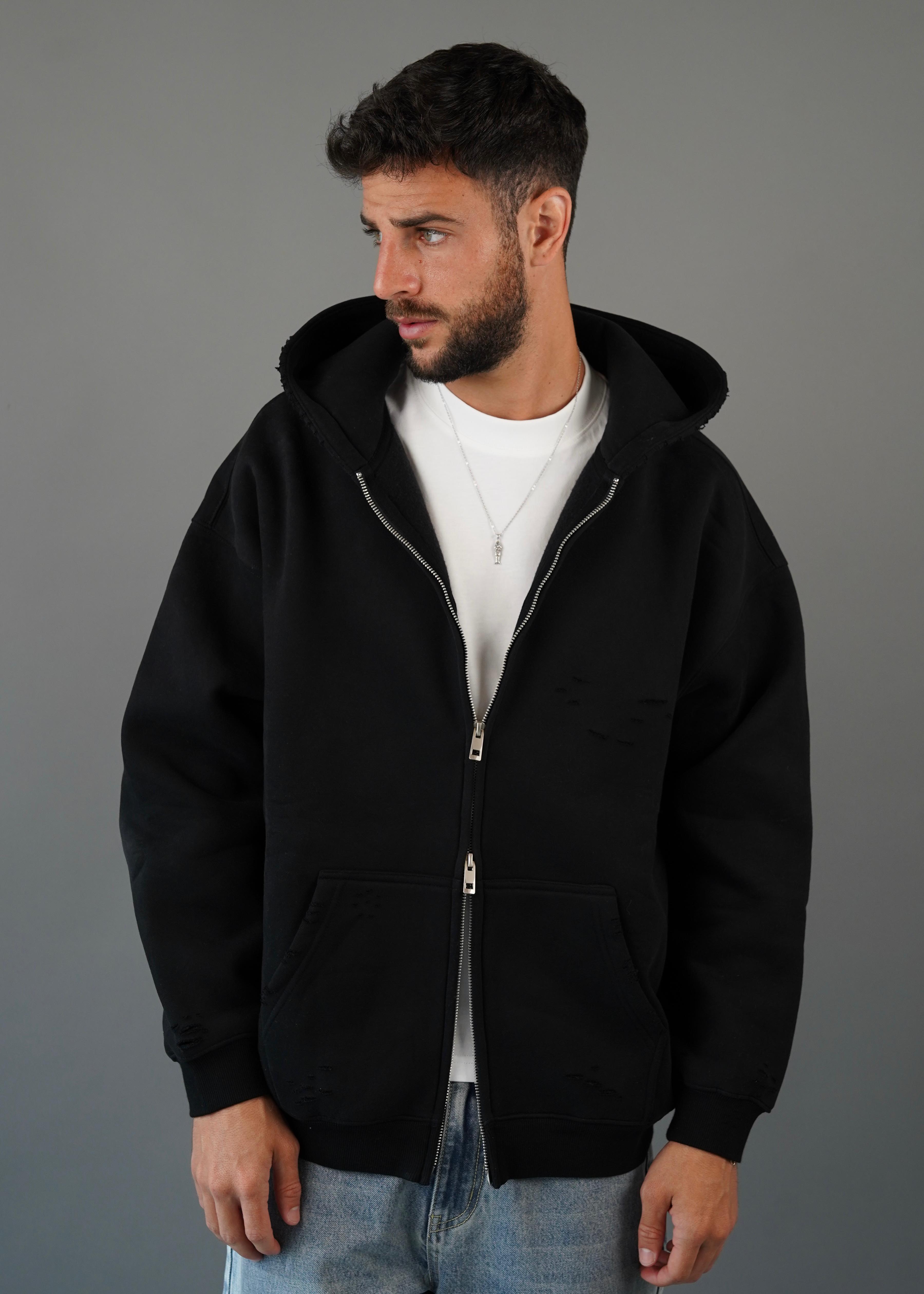 M45 Zip Hoodie Black