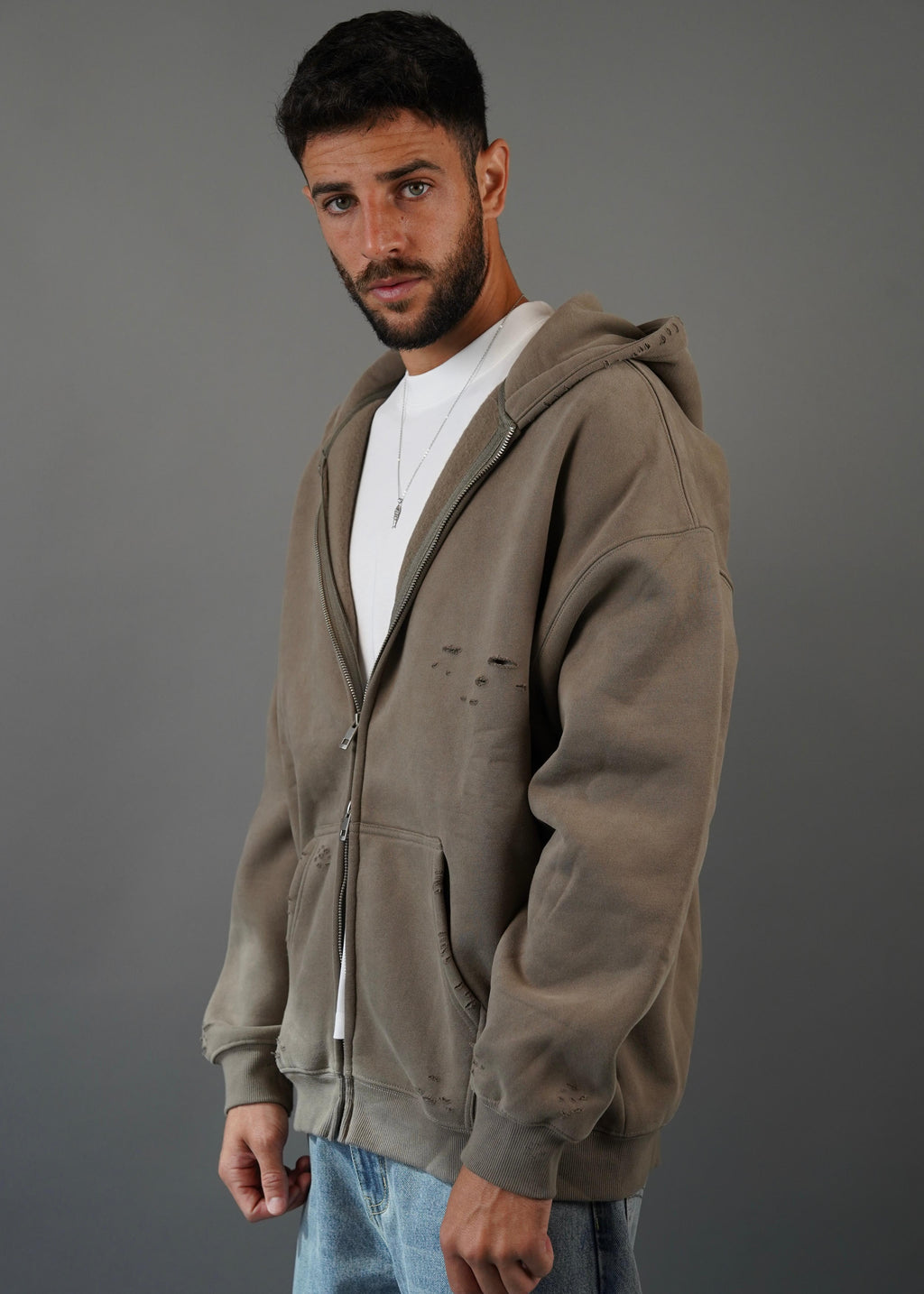 M45 Zip Hoodie Brown