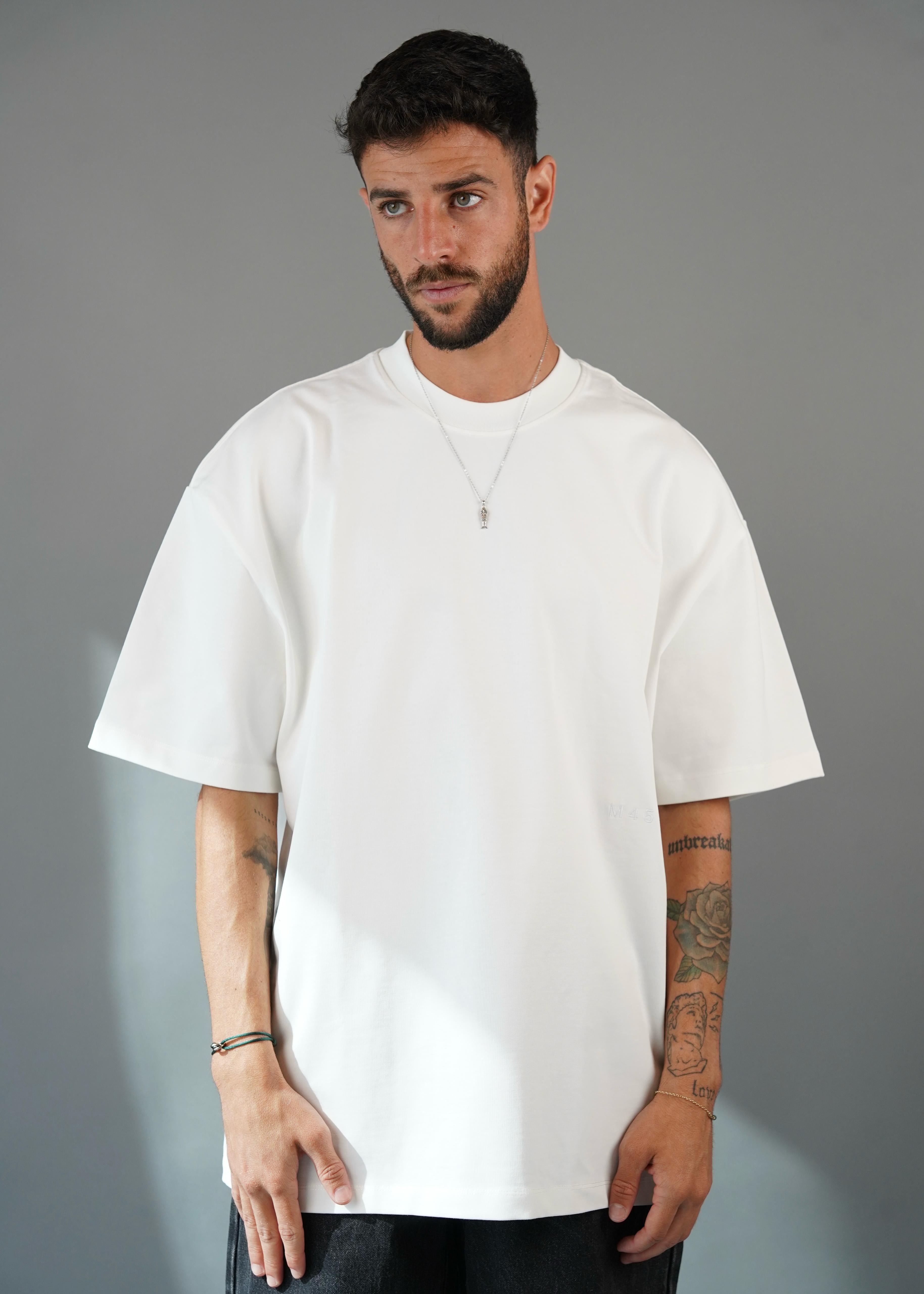 M45 T - Shirt with Embroidery - White