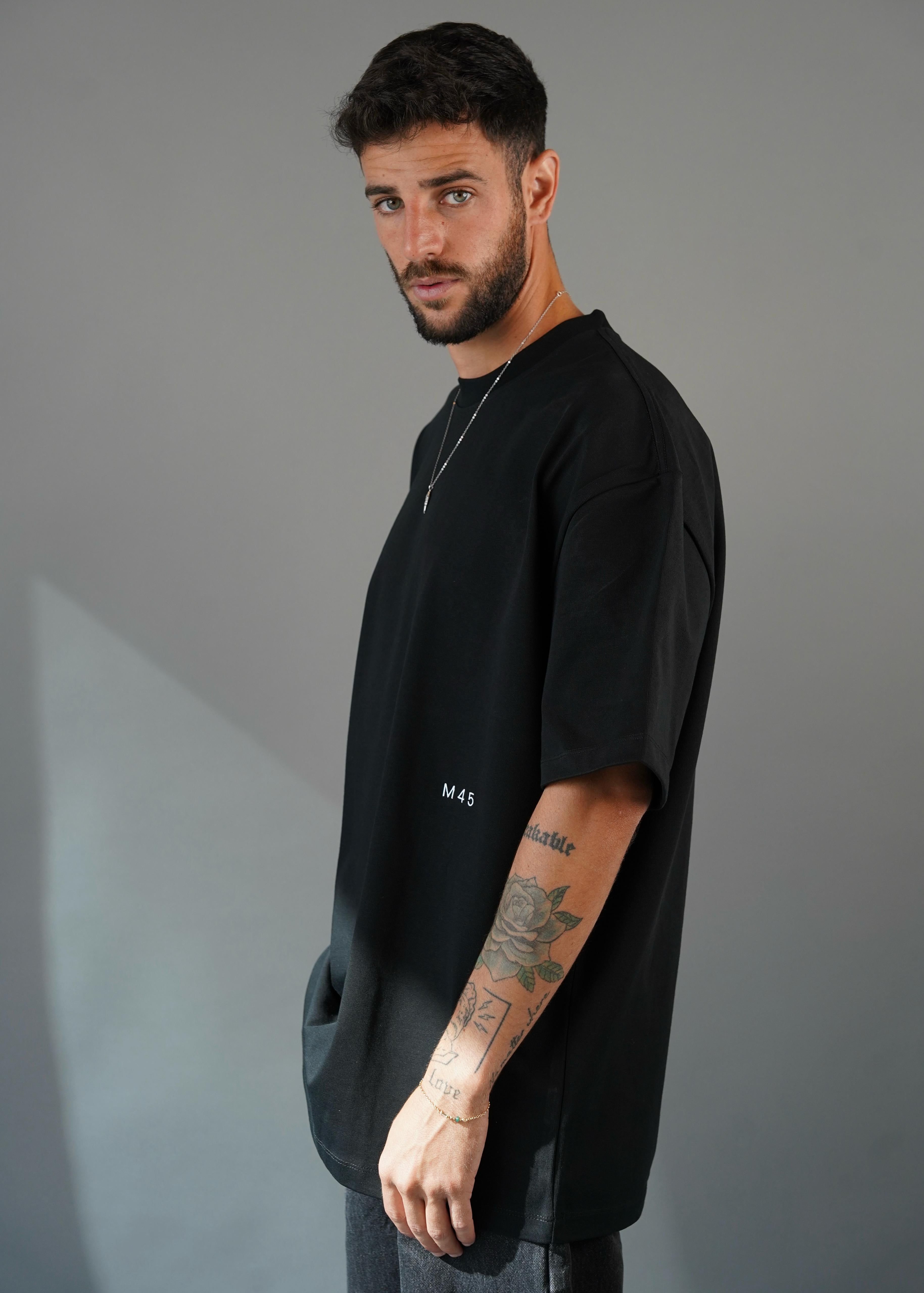 M45 T - Shirt with Embroidery - Black
