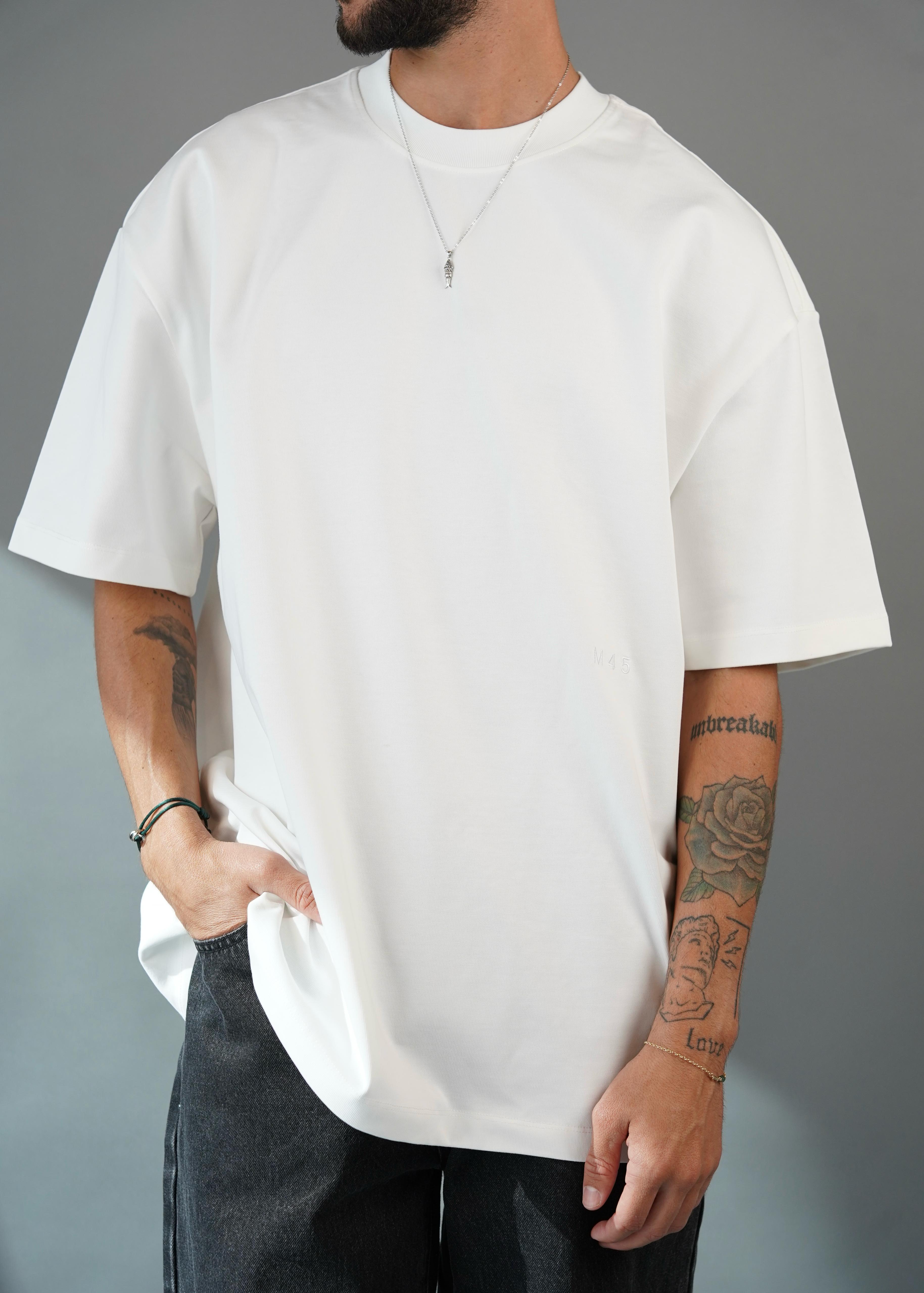 M45 T - Shirt with Embroidery - White