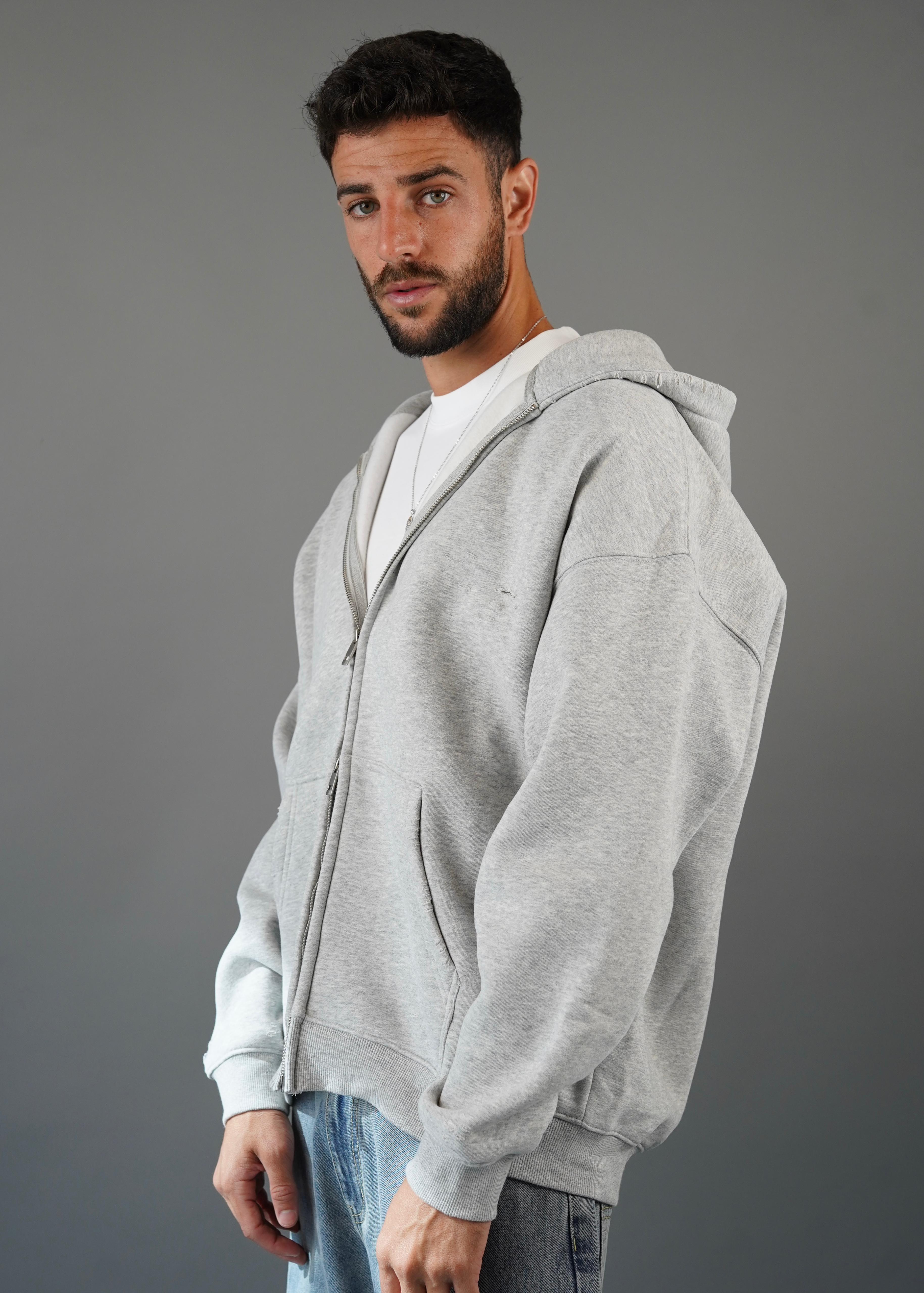 M45 Zip Hoodie Gray Chrome