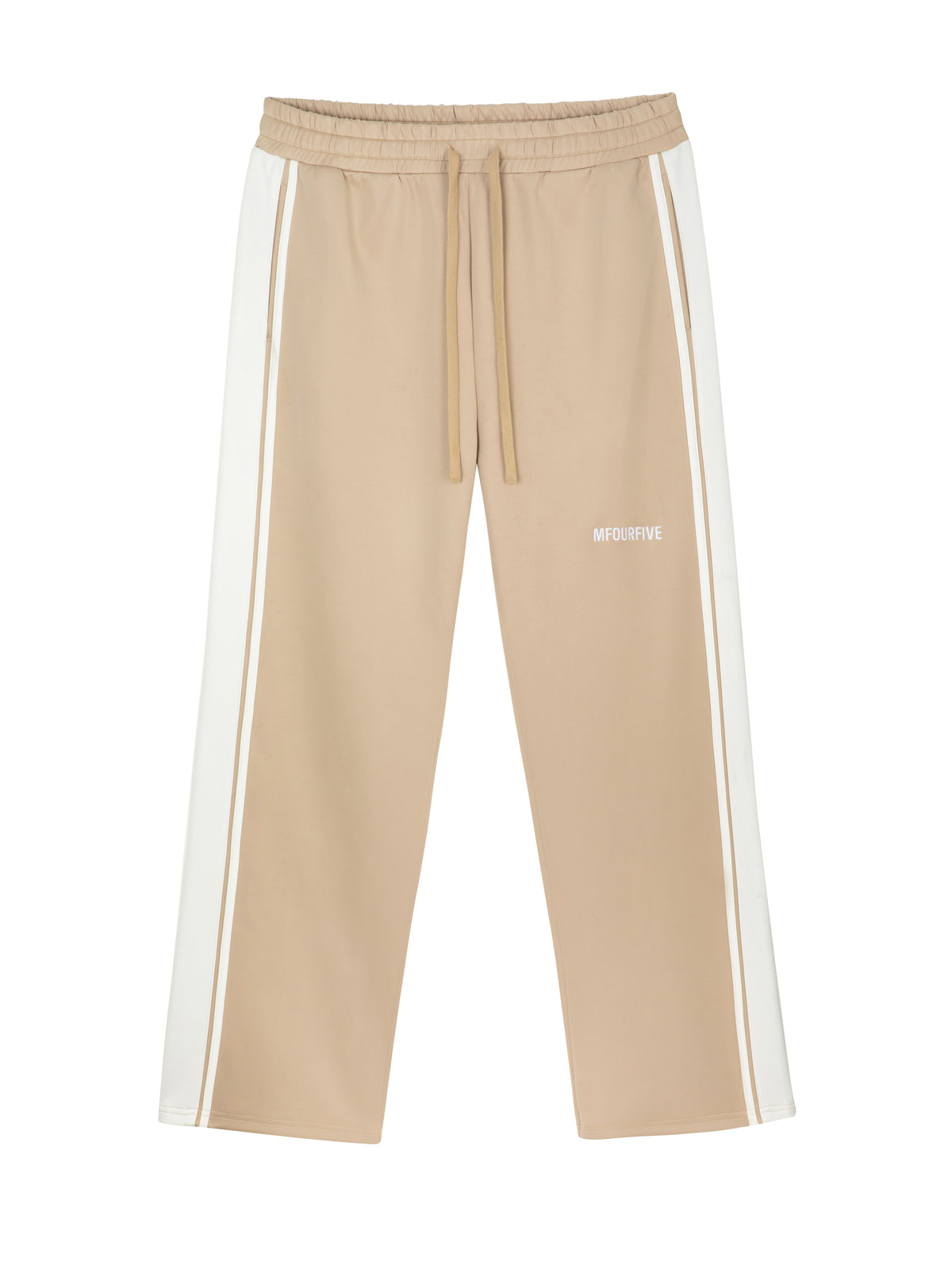 MFOURFIVE Side Stripe Pants - Beige / White