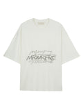 MFOURFIVE Multi-Script Graphic T-Shirt - White