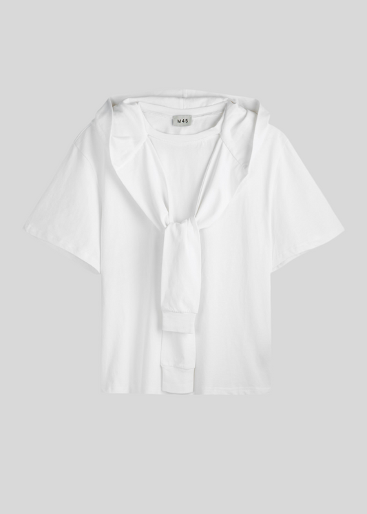 M45 T - Shirt with Tie - White