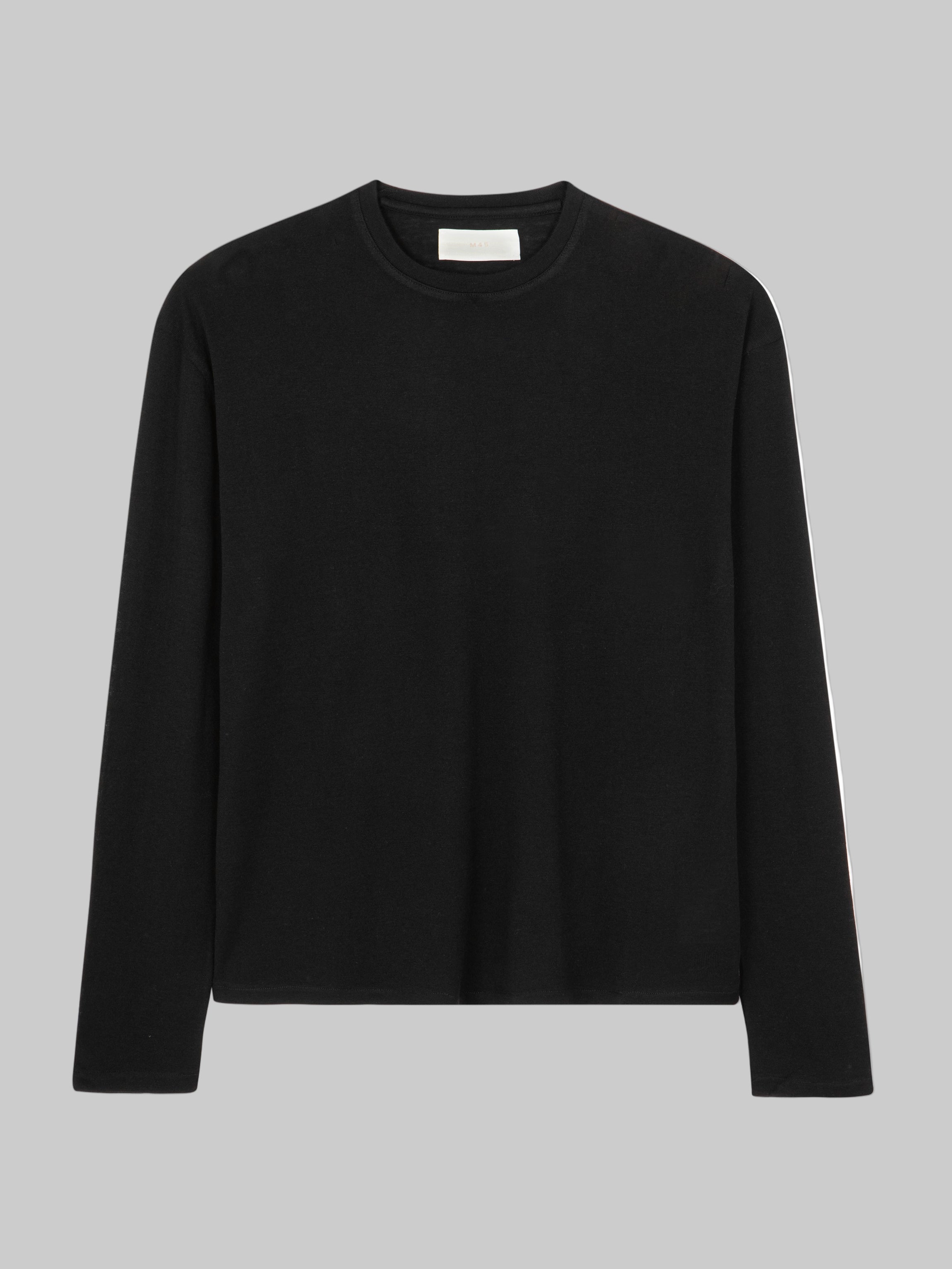 M45 Cashmere T-Shirt in Black - Premium luxury heavyweight boxy fit knitwear by mfourfive