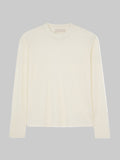 M45 Cashmere T-Shirt in Cream - Premium luxury heavyweight boxy fit knitwear by mfourfive