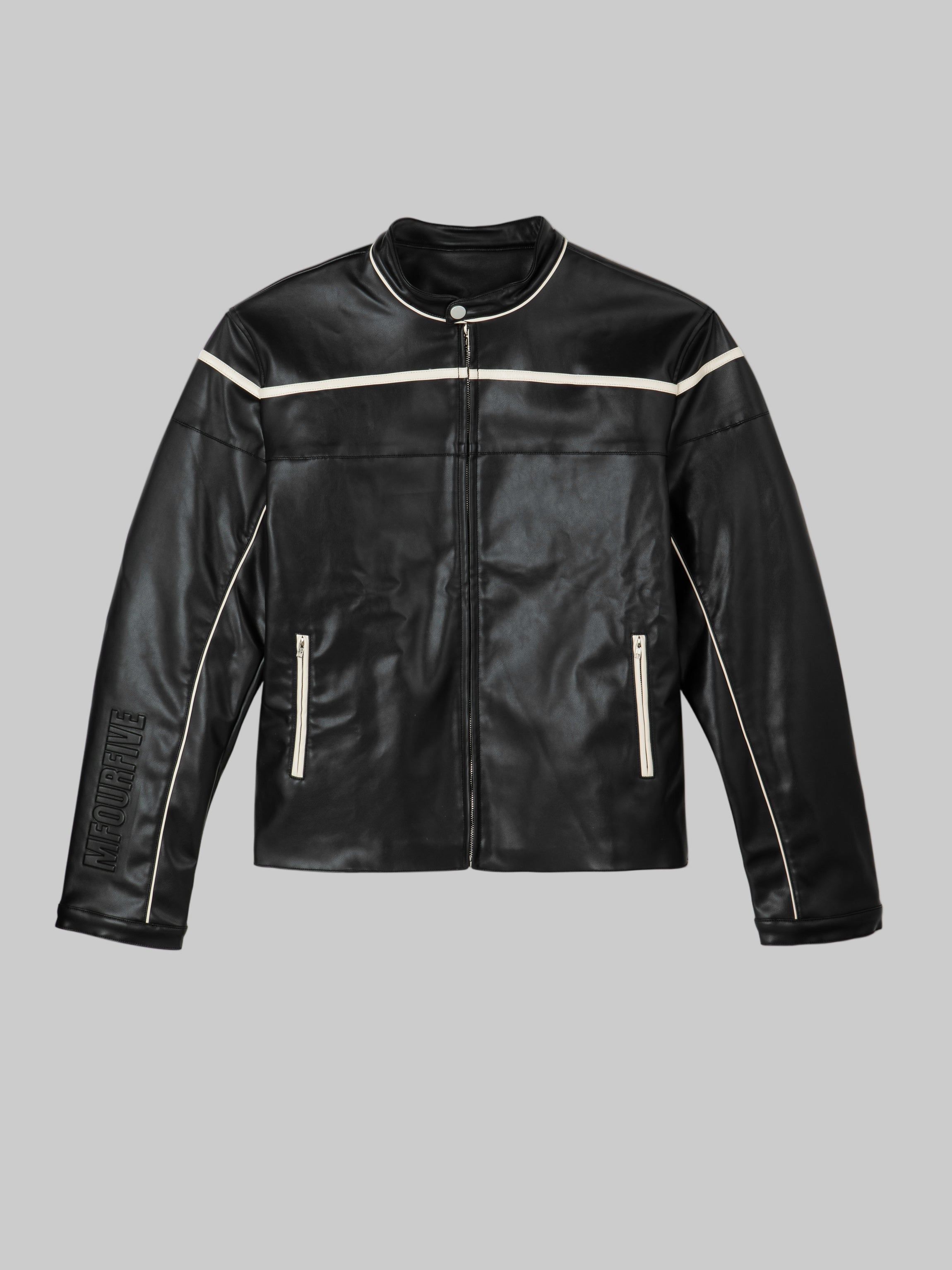 M45 Leather Jacket in Black - Premium heavyweight boxy fit leather streetwear by mfourfive