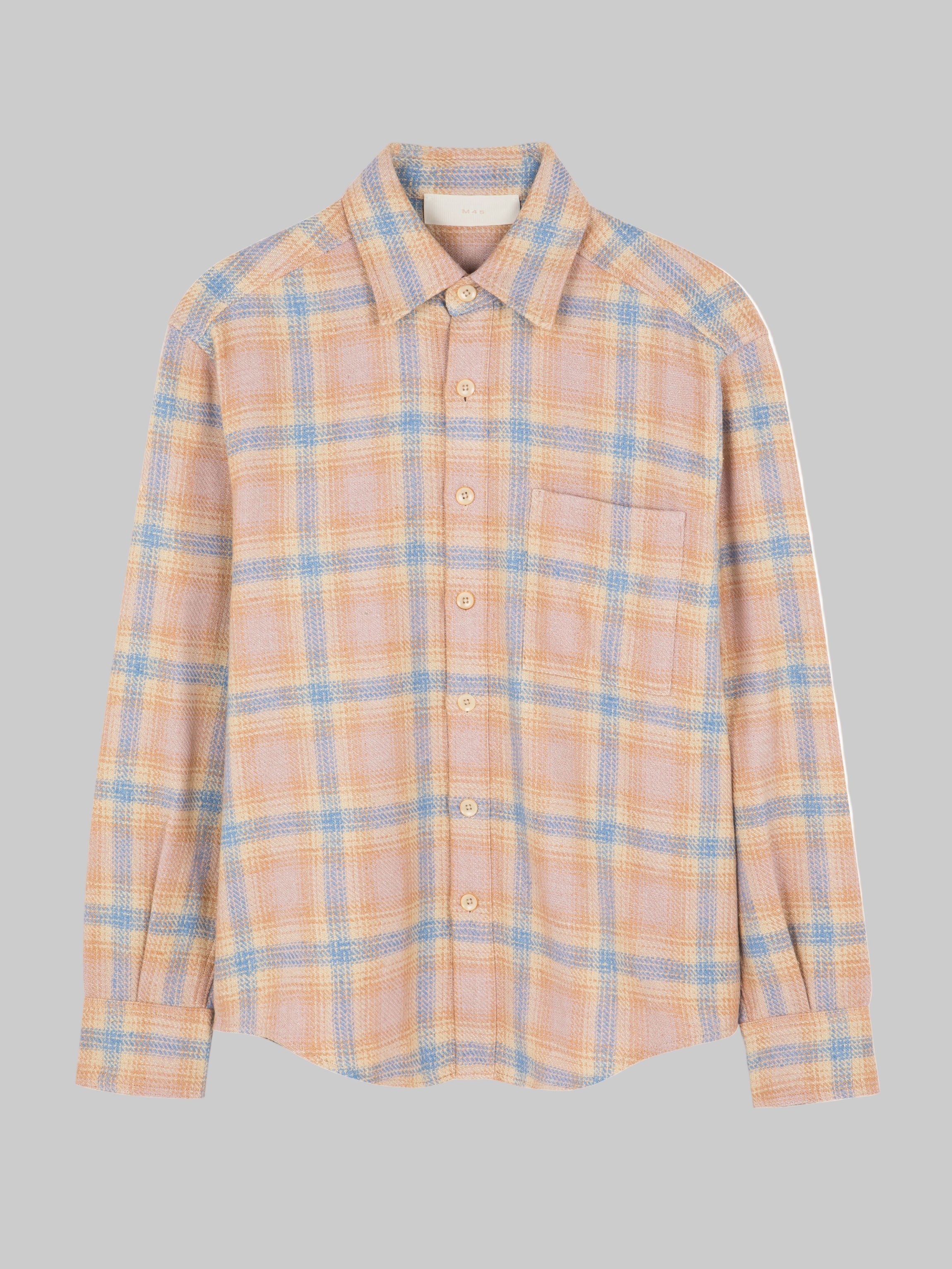 M45 Long Sleeve Flannel Shirt in - Premium heavyweight boxy fit plaid streetwear by mfourfive