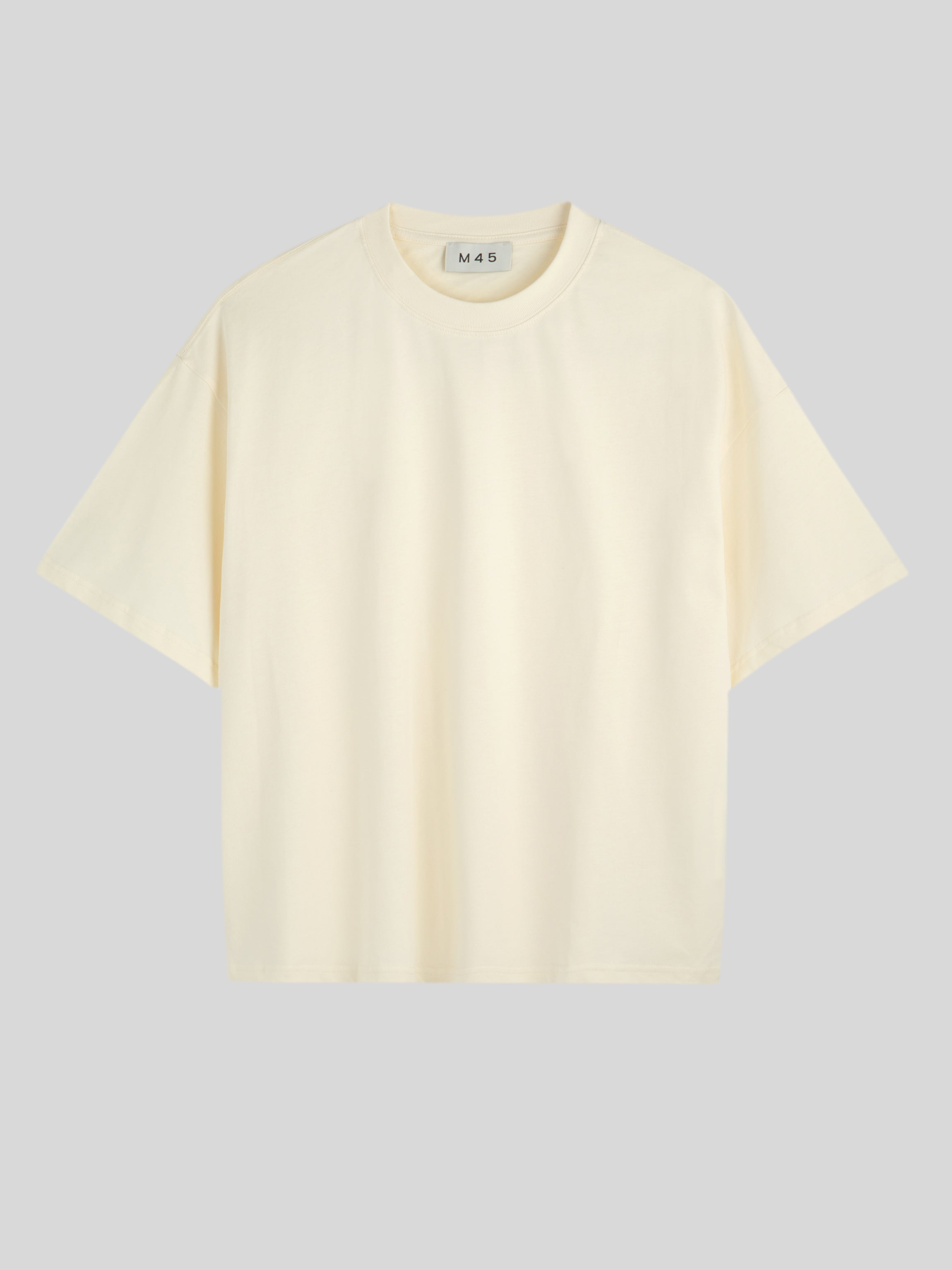 M45 Boxy T-Shirt in Dirty White - Premium heavyweight boxy fit streetwear by mfourfive