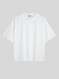M45 Boxy T-Shirt in White - Premium heavyweight boxy fit streetwear by mfourfive