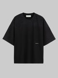 M45 Black T-Shirt with Embroidery and Vintage Wash - Premium heavyweight boxy fit streetwear by mfourfive