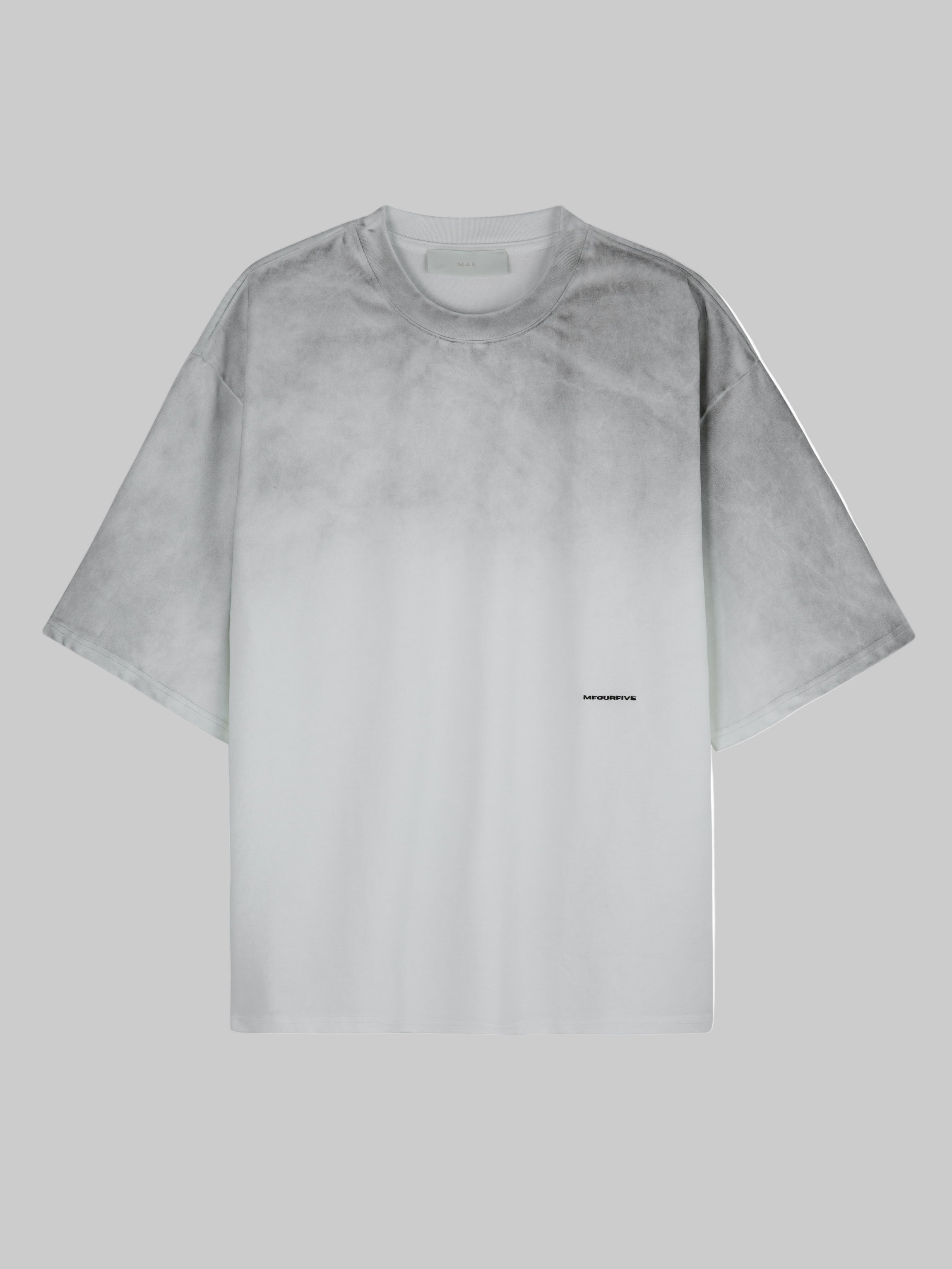 M45 White T-Shirt with Embroidery and Vintage Wash - Premium heavyweight boxy fit streetwear by mfourfive