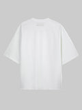 M45 White T-Shirt with Embroidery - Premium heavyweight boxy fit streetwear by mfourfive