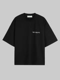 M45 Black T-Shirt with Logo - Premium heavyweight boxy fit streetwear by mfourfive