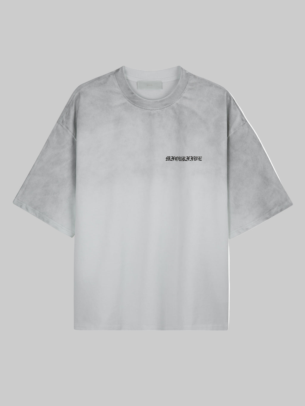 M45 White T-Shirt with Logo and Vintage Wash - Premium heavyweight boxy fit streetwear by mfourfive
