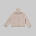 M45 Wool-Blend Zip Hoodie in Beige - Premium heavyweight boxy fit streetwear by mfourfive