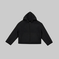 M45 Wool-Blend Zip Hoodie in Black - Premium heavyweight boxy fit streetwear by mfourfive