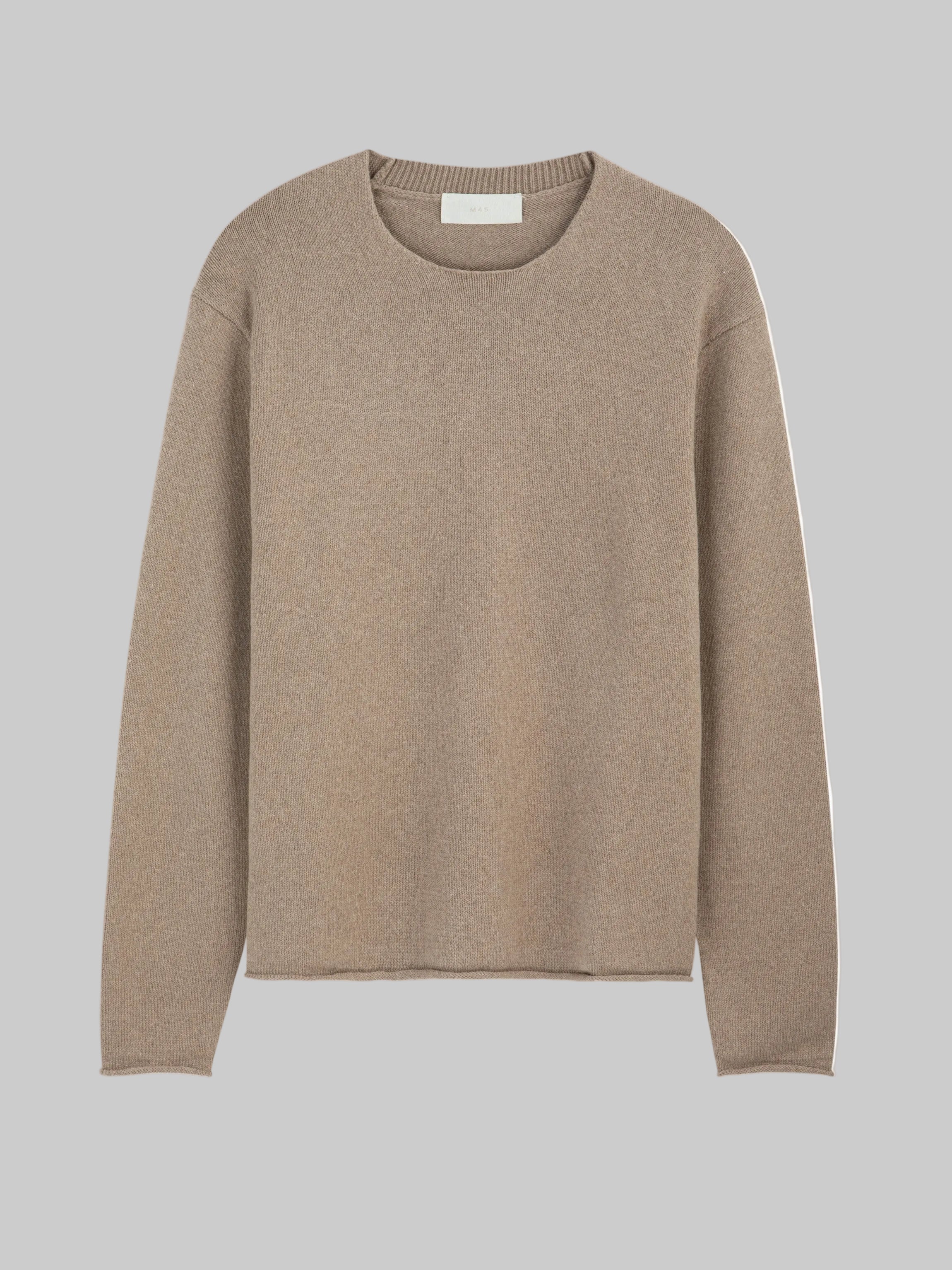 M45 Wool Knit Sweater in Beige - Premium heavyweight boxy fit knitwear by mfourfive