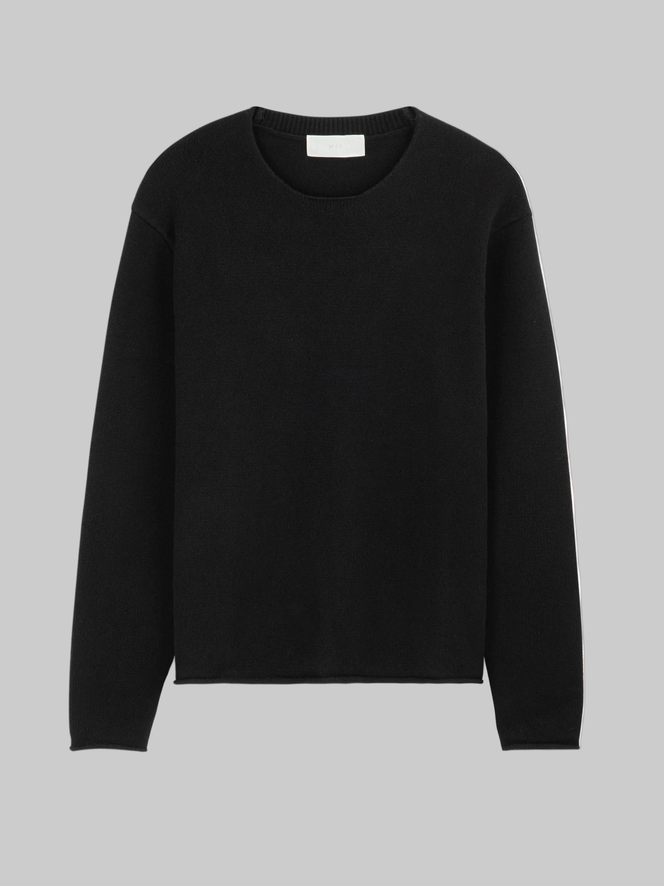 M45 Wool Knit Sweater in Black - Premium heavyweight boxy fit knitwear by mfourfive