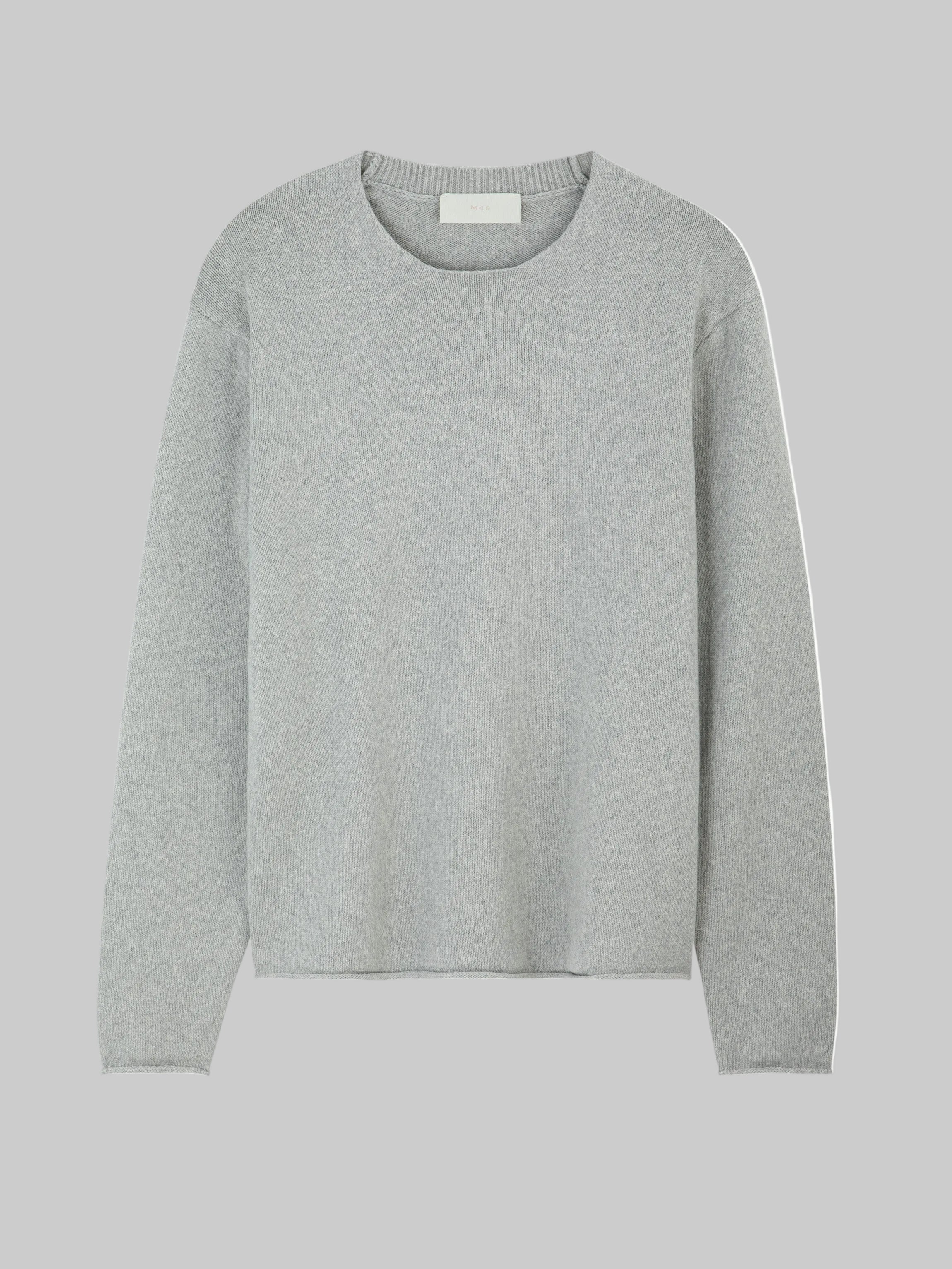 M45 Wool Knit Sweater in Gray - Premium heavyweight boxy fit knitwear by mfourfive