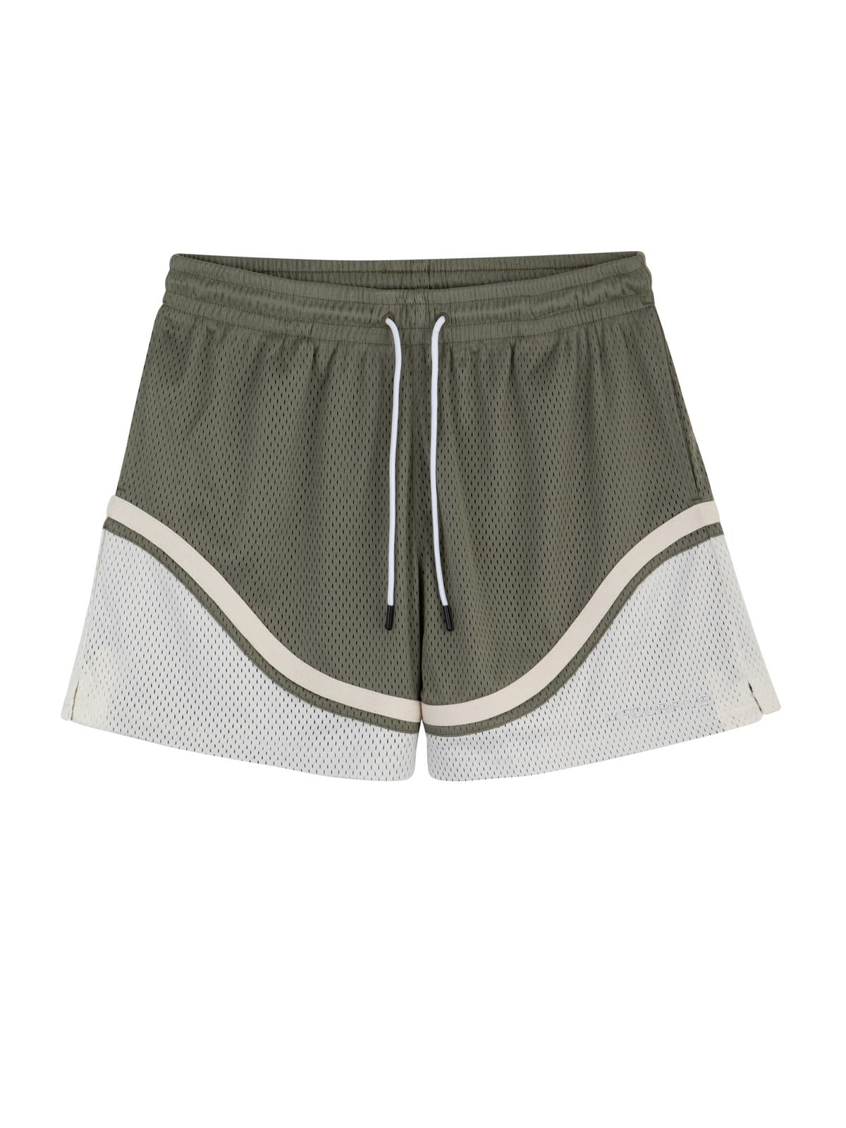Olive & Cream Mesh Basketball Shorts
