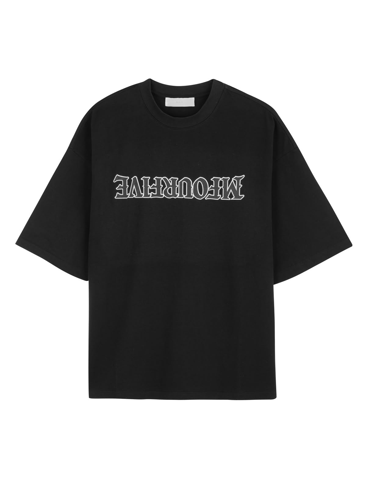 MFOURFIVE Black Inverted Gothic Tee