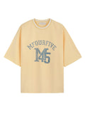 MFOURFIVE Cream Athletic College Oversized Tee
