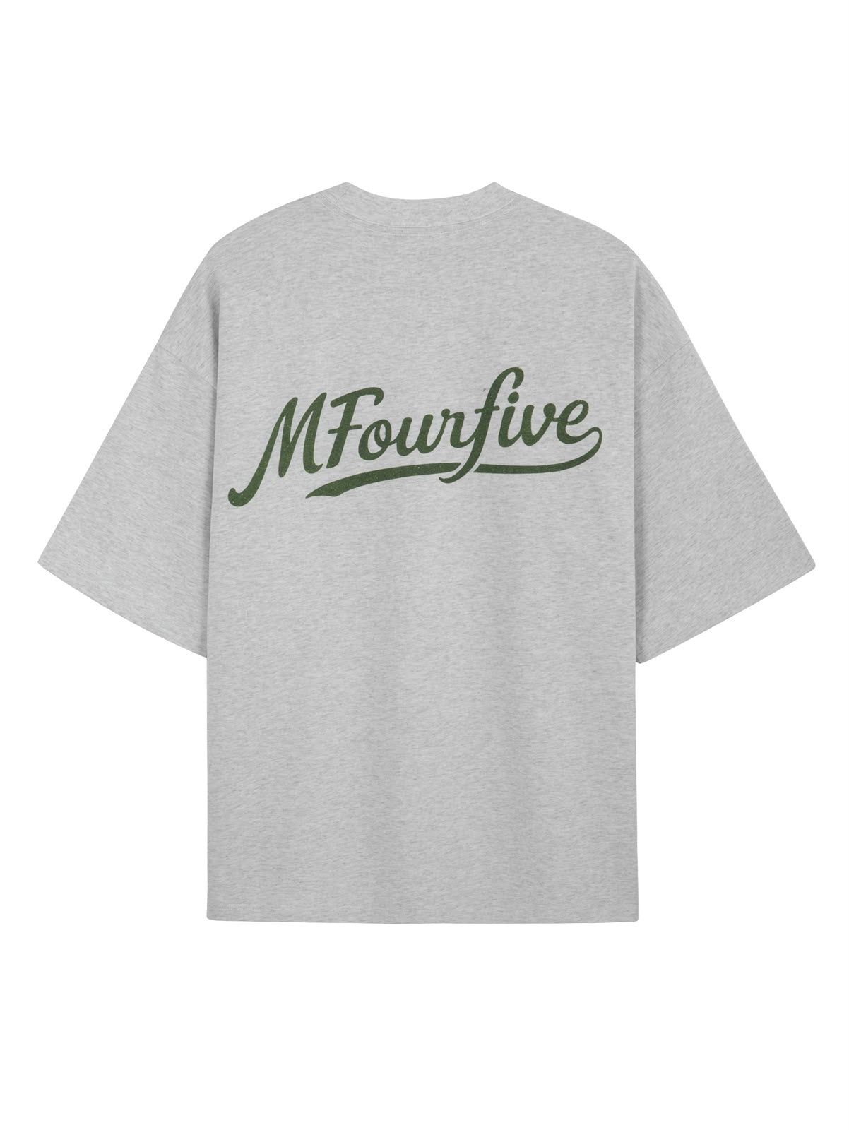 MFOURFIVE Grey Green Script Logo Tee