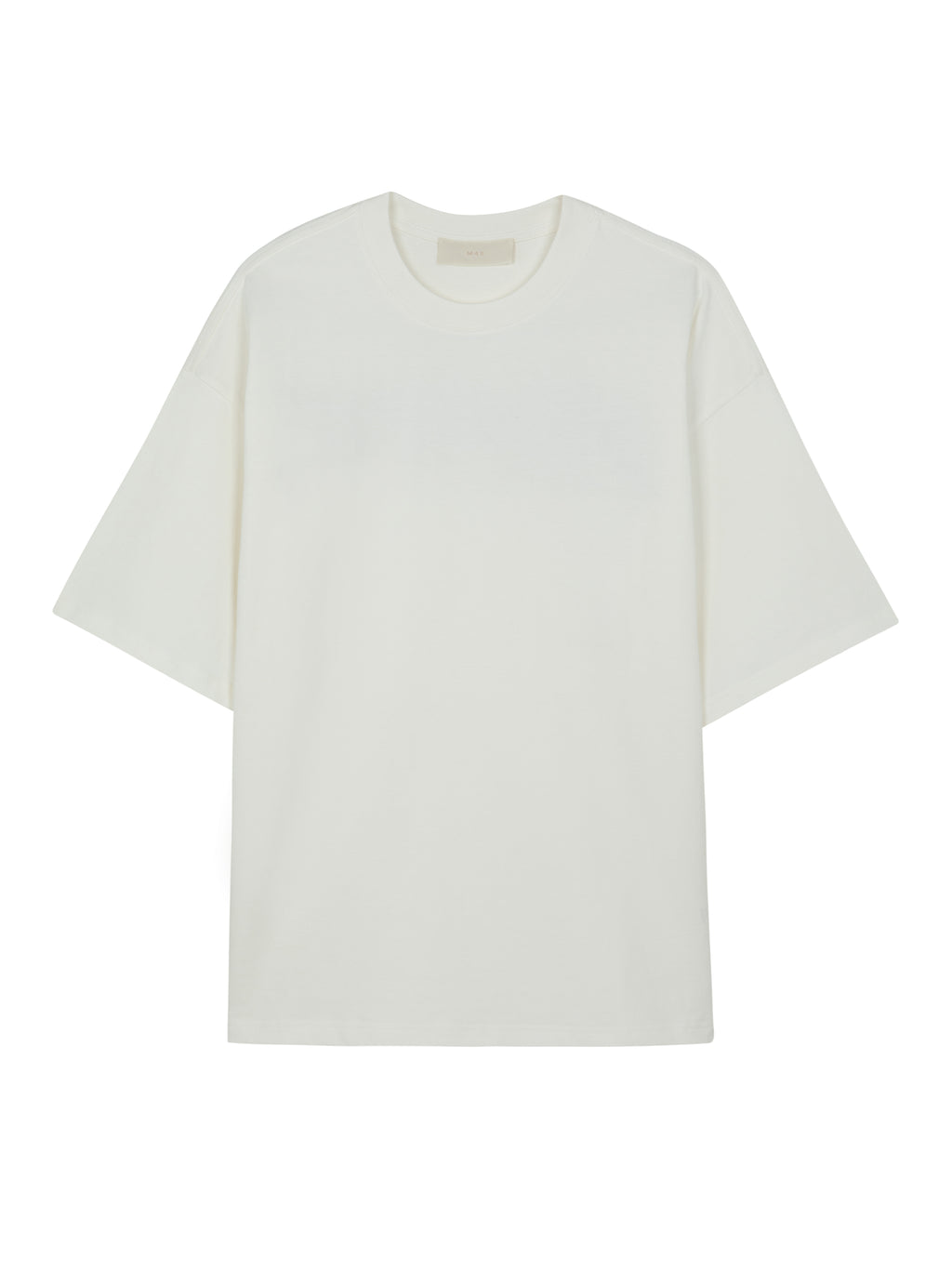 Front view of a plain white oversized crewneck t-shirt